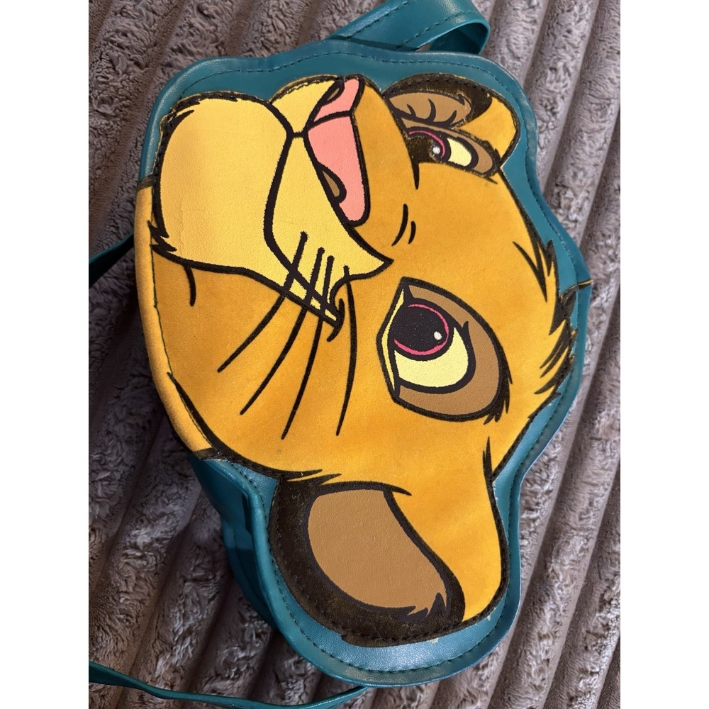 Vintage Disney The Lion King Simba Face Crossbody Purse 90s Faux Leather Bag - Picture 4 of 5